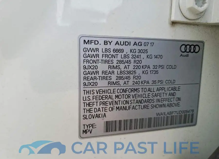 WA1LABF71JD005478# 14
