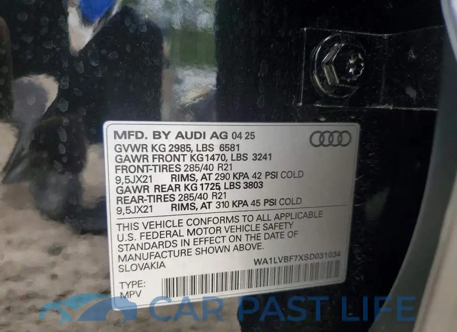 WA1LVBF7XSD031034# 13