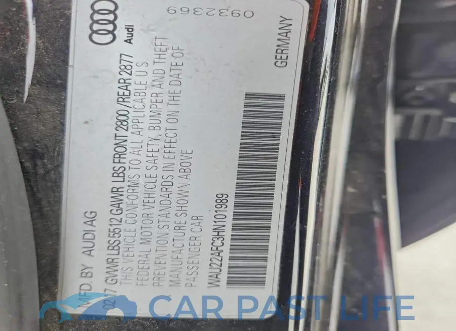 WAU22AFC3HN101989# 13