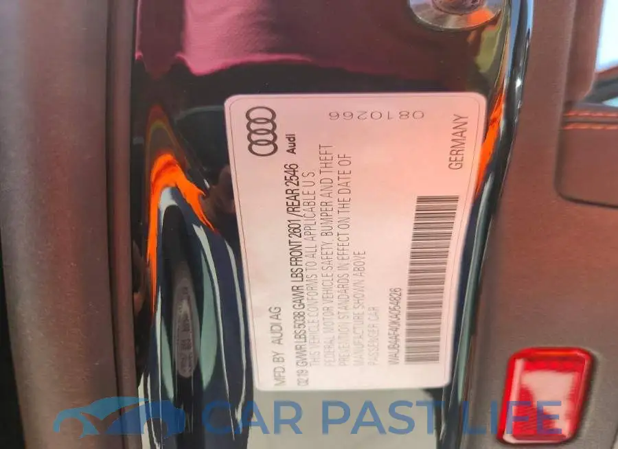 WAUB4AF40KA054826# 12