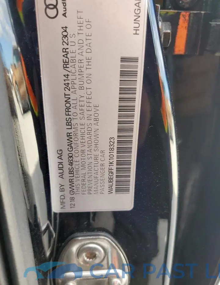 WAUBEGFF1K1018323# 12