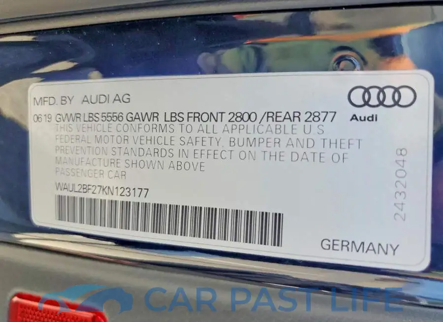 WAUL2BF27KN123177# 12