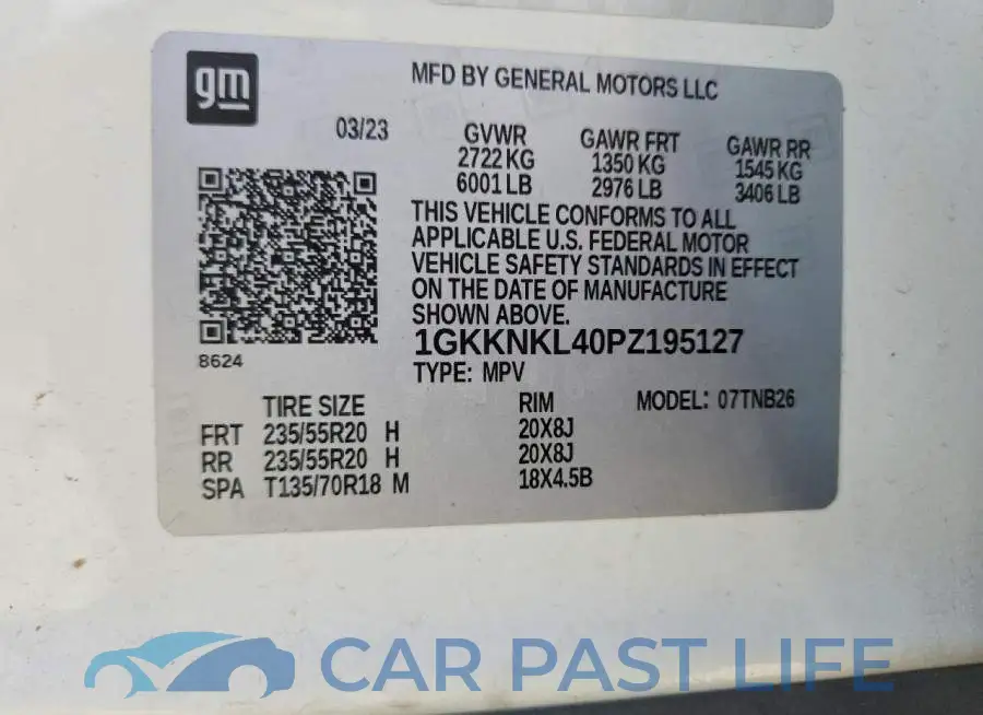 1GKKNKL40PZ195127# 14