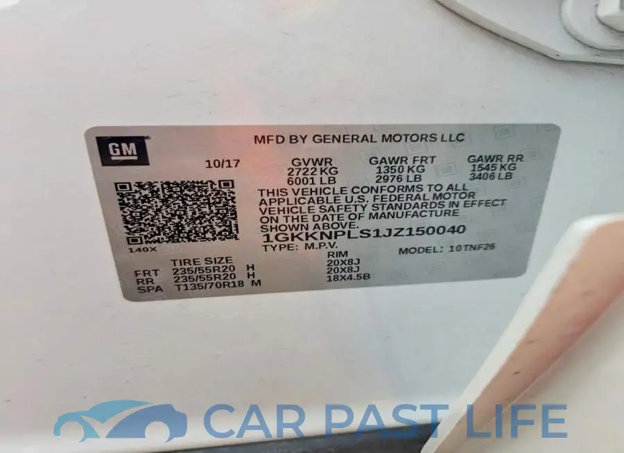 1GKKNPLS1JZ150040# 13