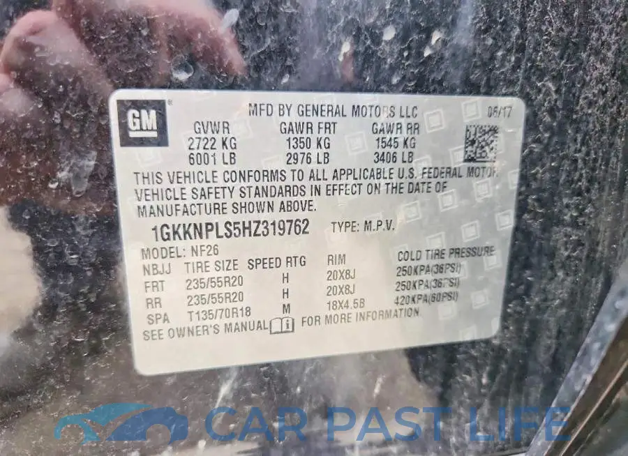 1GKKNPLS5HZ319762# 13