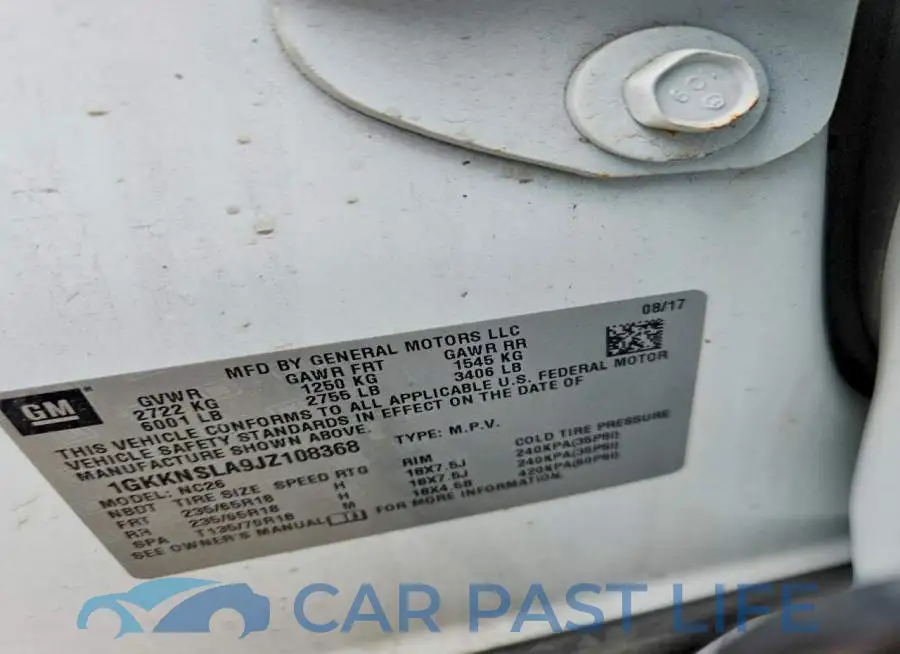 1GKKNSLA9JZ108368# 14