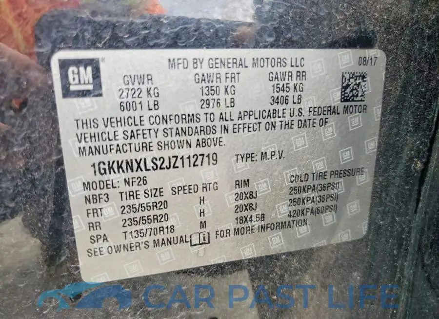 1GKKNXLS2JZ112719# 14