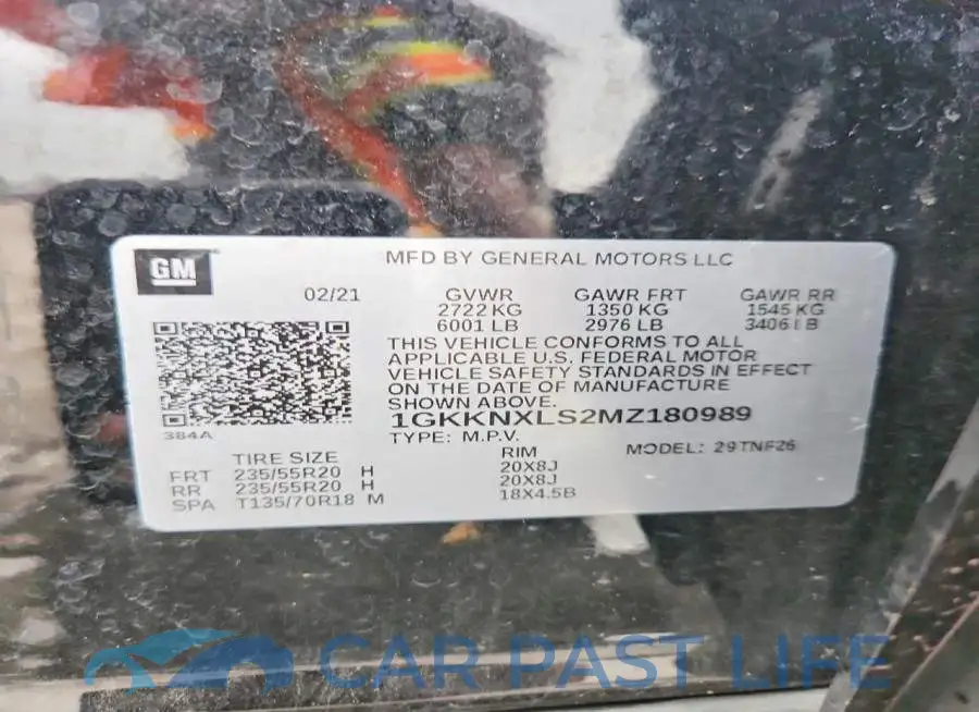 1GKKNXLS2MZ180989# 13