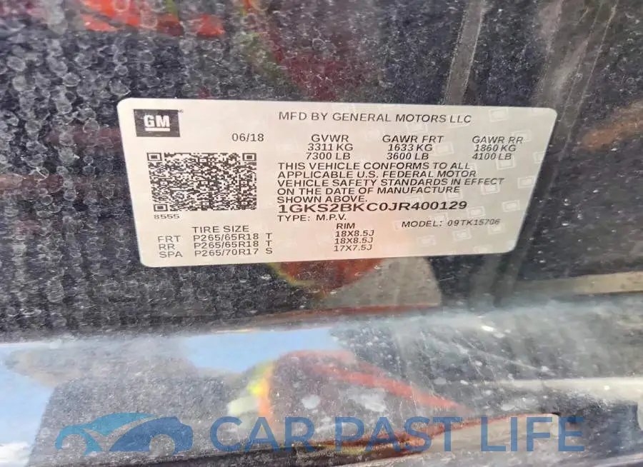 1GKS2BKC0JR400129# 13