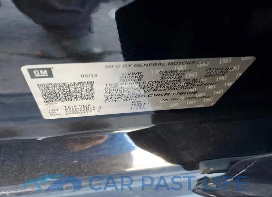1GKS2GKC9KR376895# 13