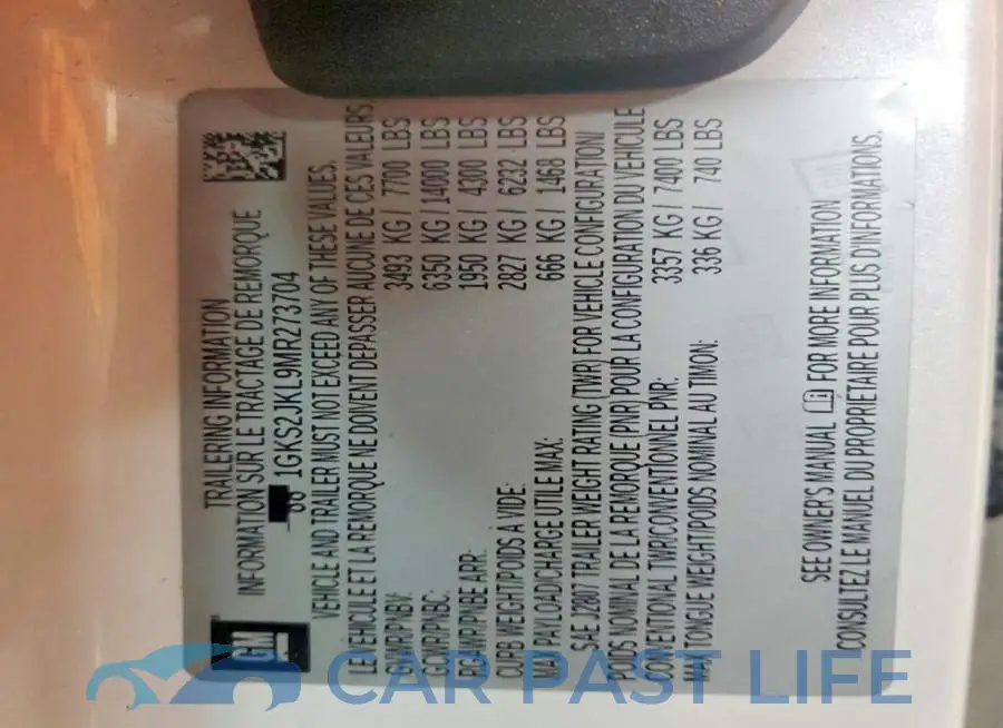 1GKS2JKL9MR273704# 14