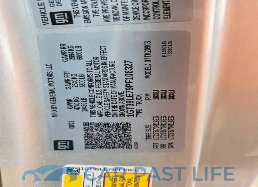 1GT39LE79PF108327# 12