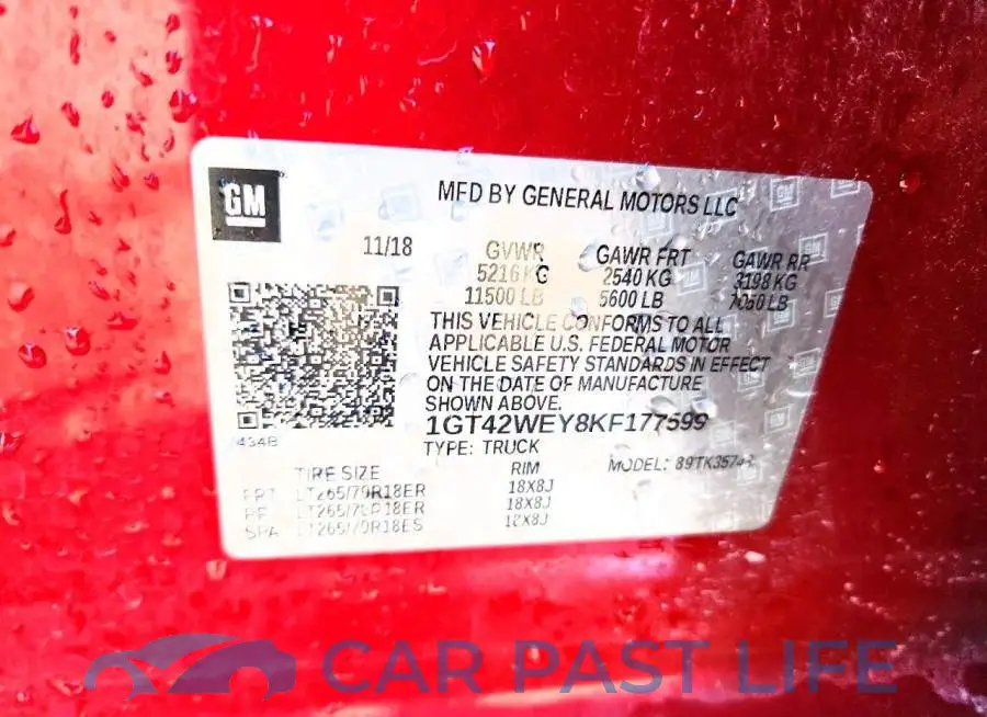 1GT42WEY8KF177599# 12
