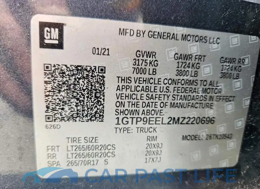 1GTP9EEL2MZ220696# 13