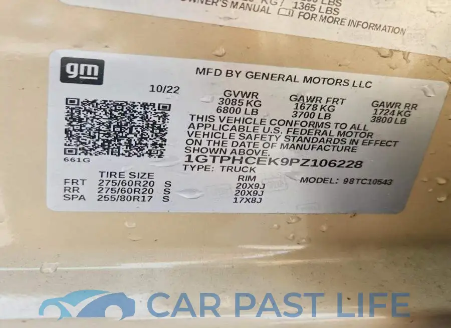 1GTPHCEK9PZ106228# 12