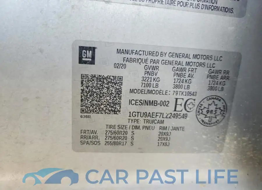 1GTU9AEF7LZ249549# 13