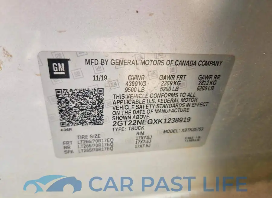 2GT22NEGXK1238919# 12