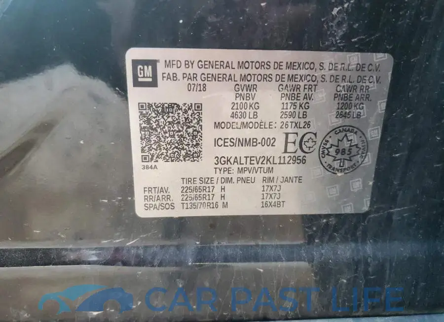 3GKALTEV2KL112956# 13