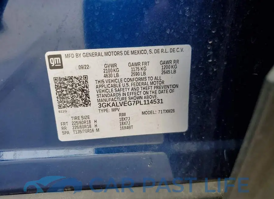 3GKALVEG7PL114531# 12