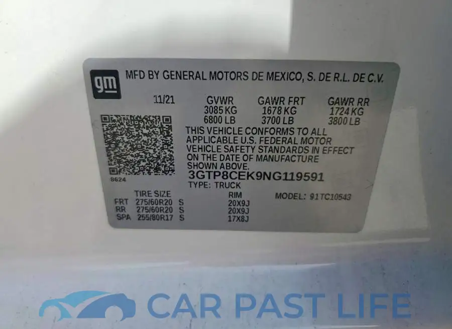 3GTP8CEK9NG119591# 12