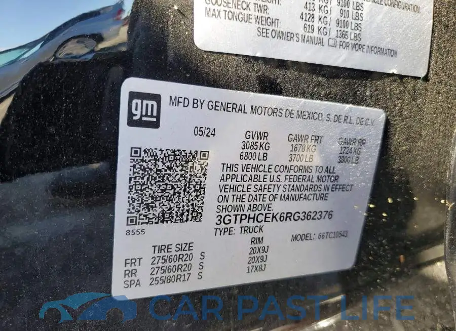 3GTPHCEK6RG362376# 12