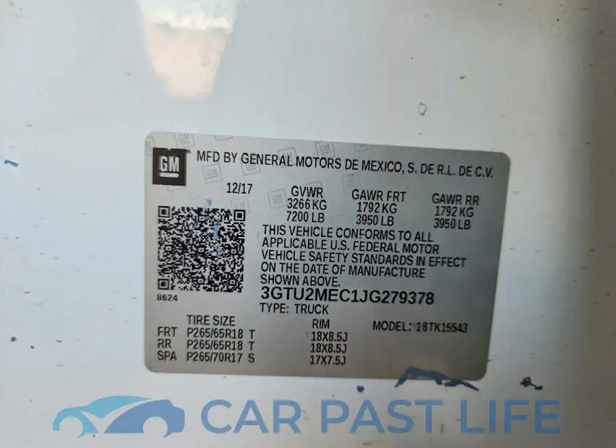 3GTU2MEC1JG279378# 12