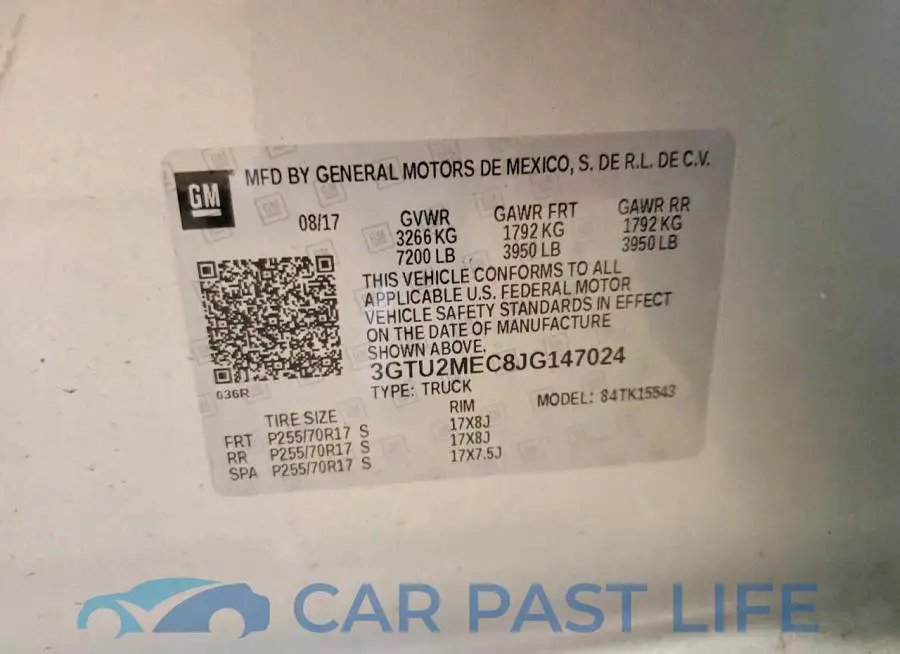 3GTU2MEC8JG147024# 12