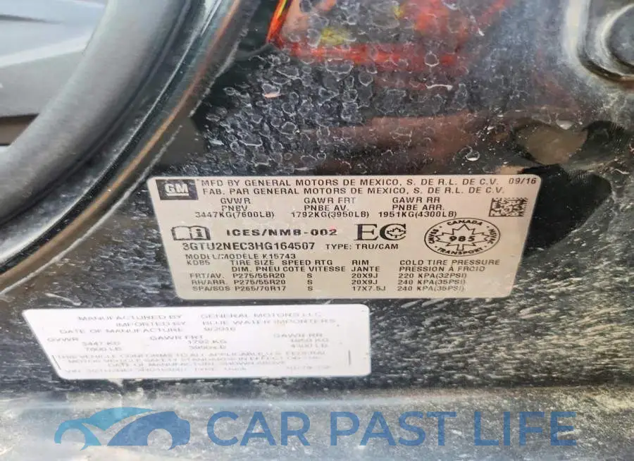 3GTU2NEC3HG164507# 12