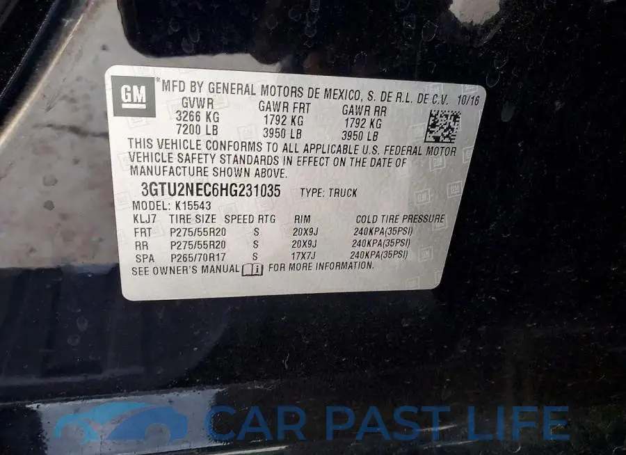 3GTU2NEC6HG231035# 12