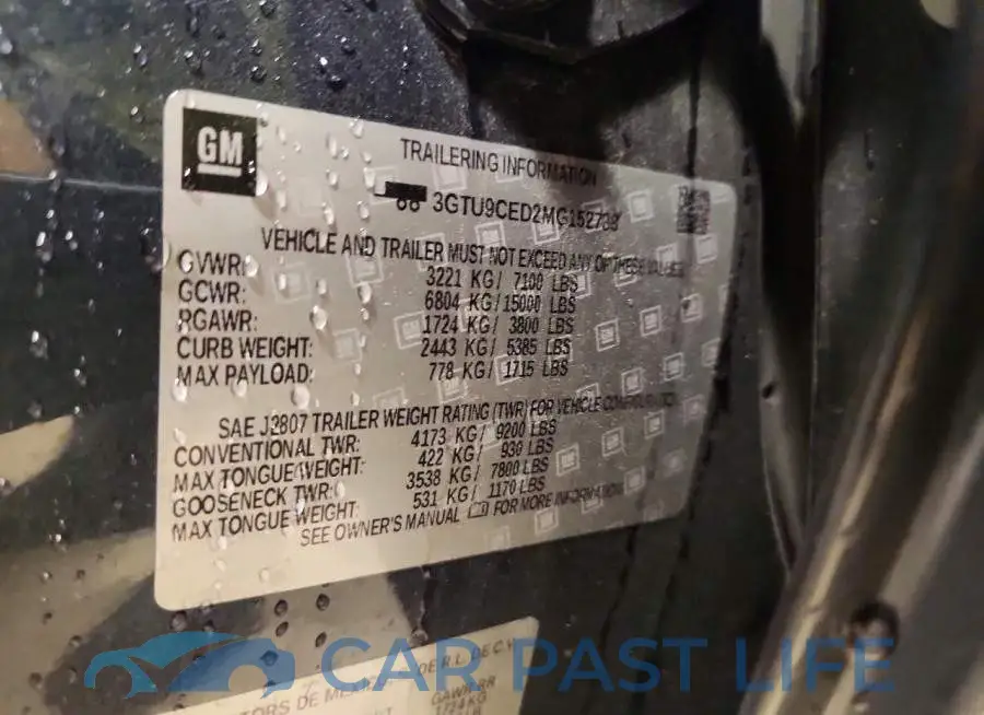 3GTU9CED2MG152738# 12