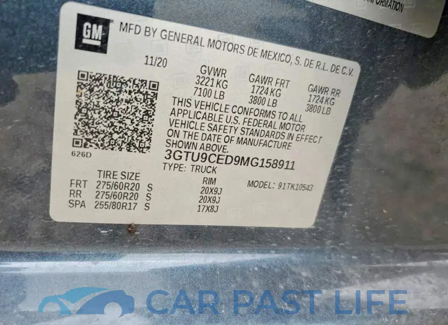 3GTU9CED9MG158911# 13
