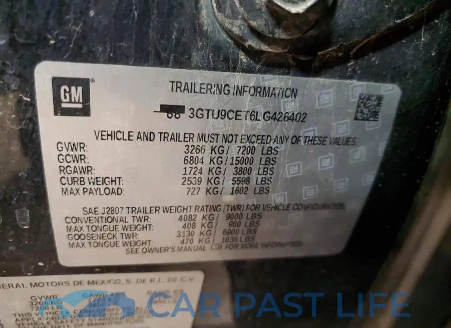 3GTU9CET6LG426402# 13