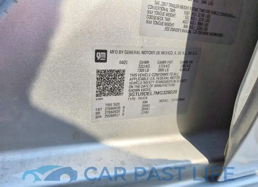 3GTU9DEL7MG328020# 13