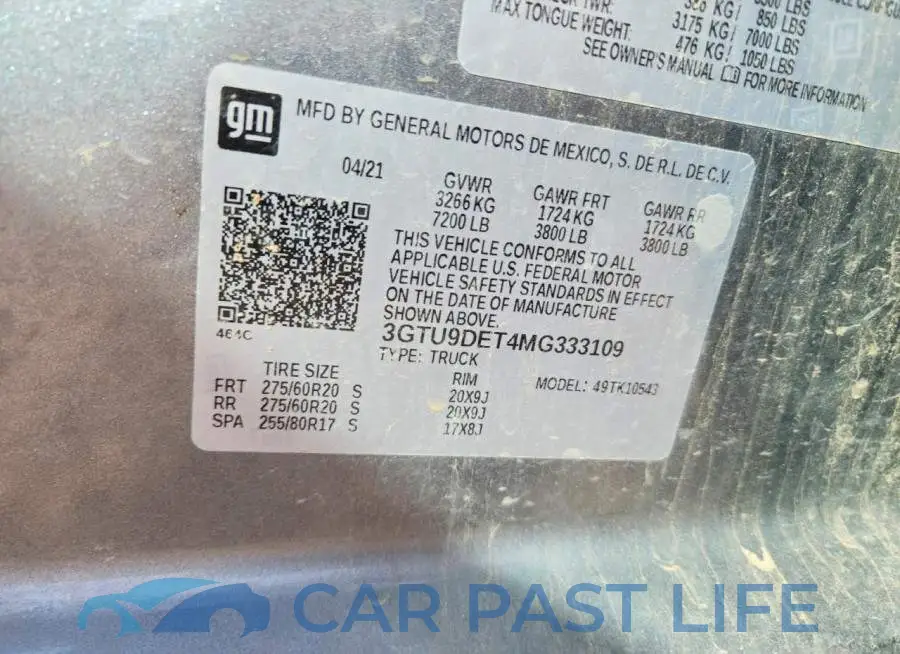 3GTU9DET4MG333109# 12