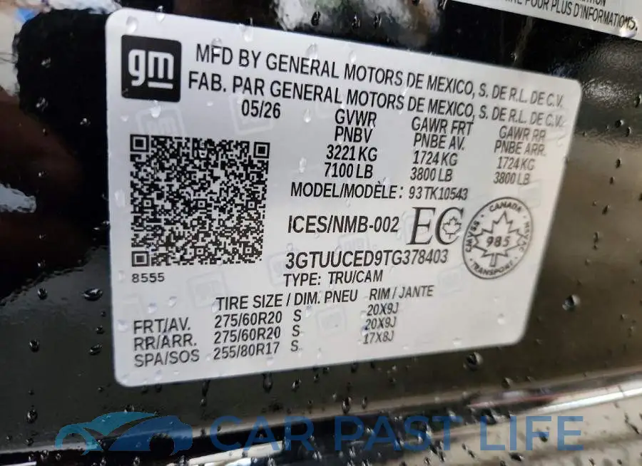 3GTUUCED9TG378403# 12