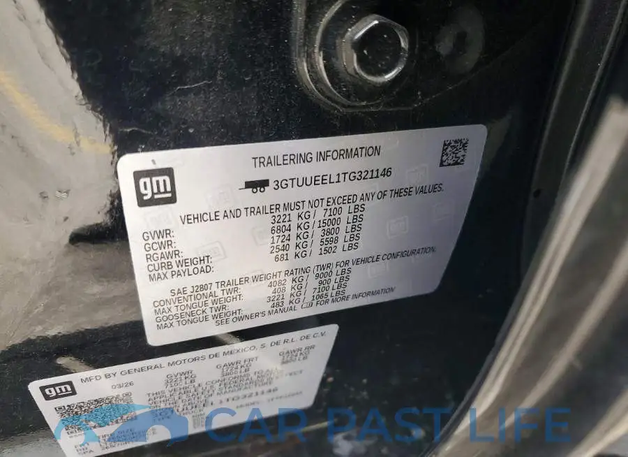3GTUUEEL1TG321146# 12