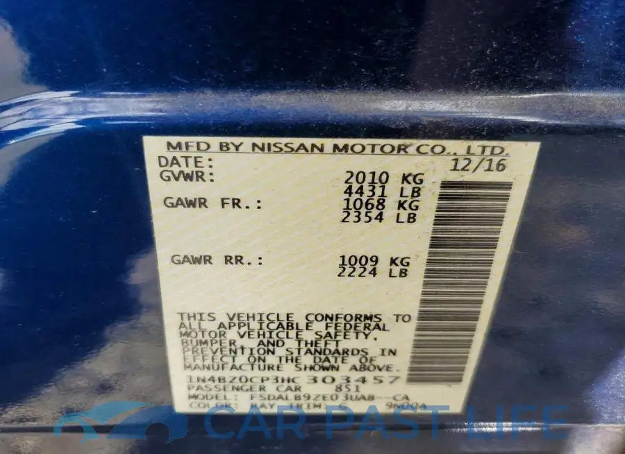 1N4BZ0CP3HC303457# 13
