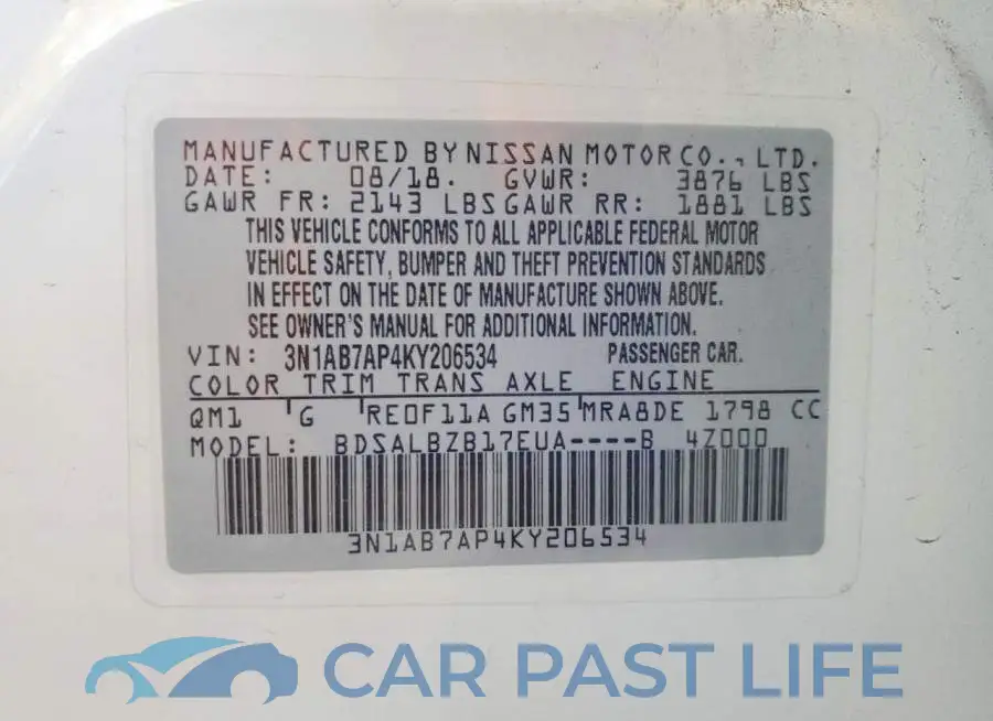 3N1AB7AP4KY206534# 12