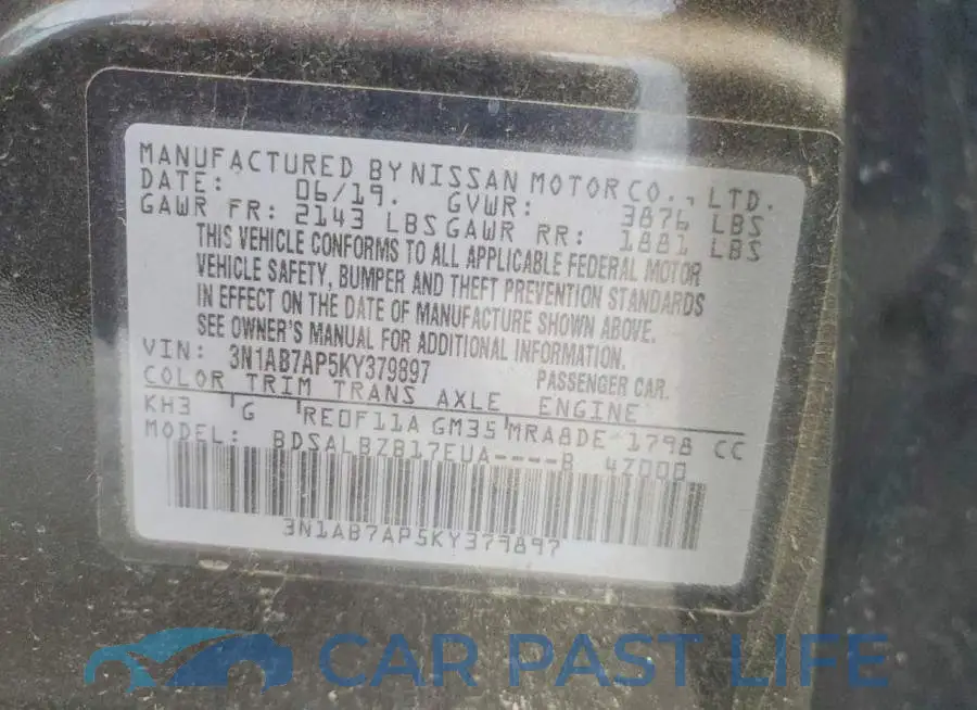 3N1AB7AP5KY379897# 13