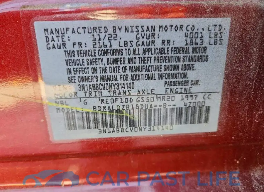 3N1AB8CV0NY314140# 12