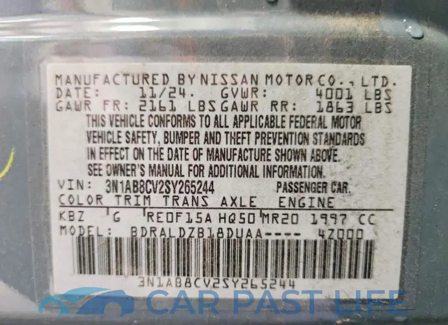 3N1AB8CV2SY265244# 12