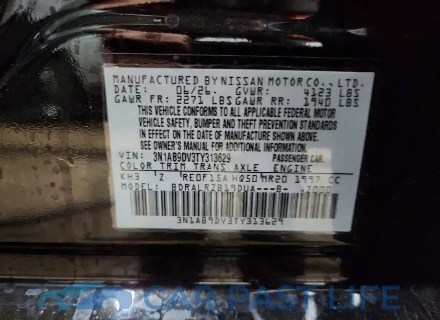 3N1AB9DV3TY313629# 12