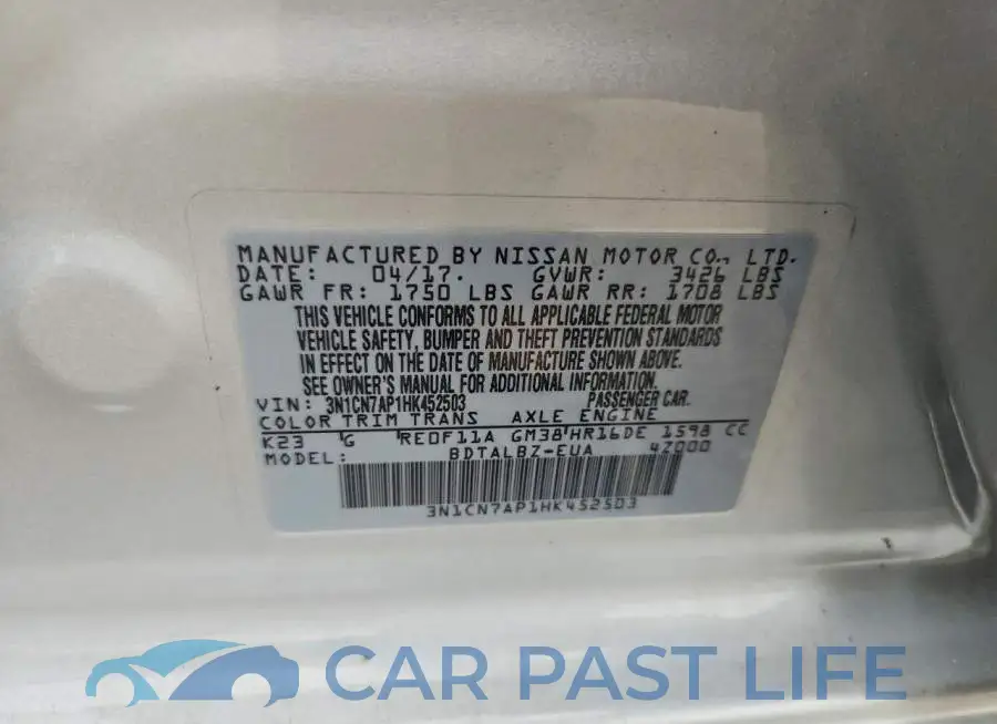 3N1CN7AP1HK452503# 12