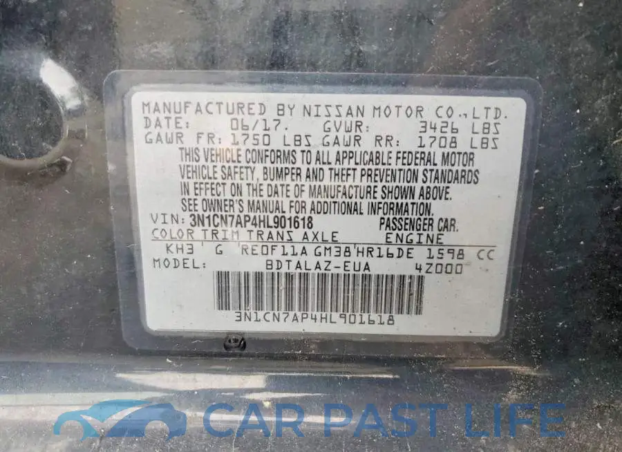 3N1CN7AP4HL901618# 13