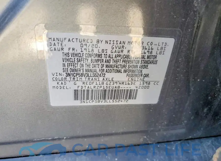 3N1CP5BV3LL552472# 14
