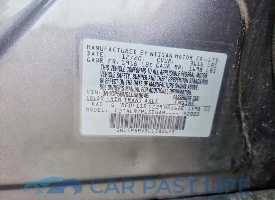 3N1CP5BV5LL580645# 12