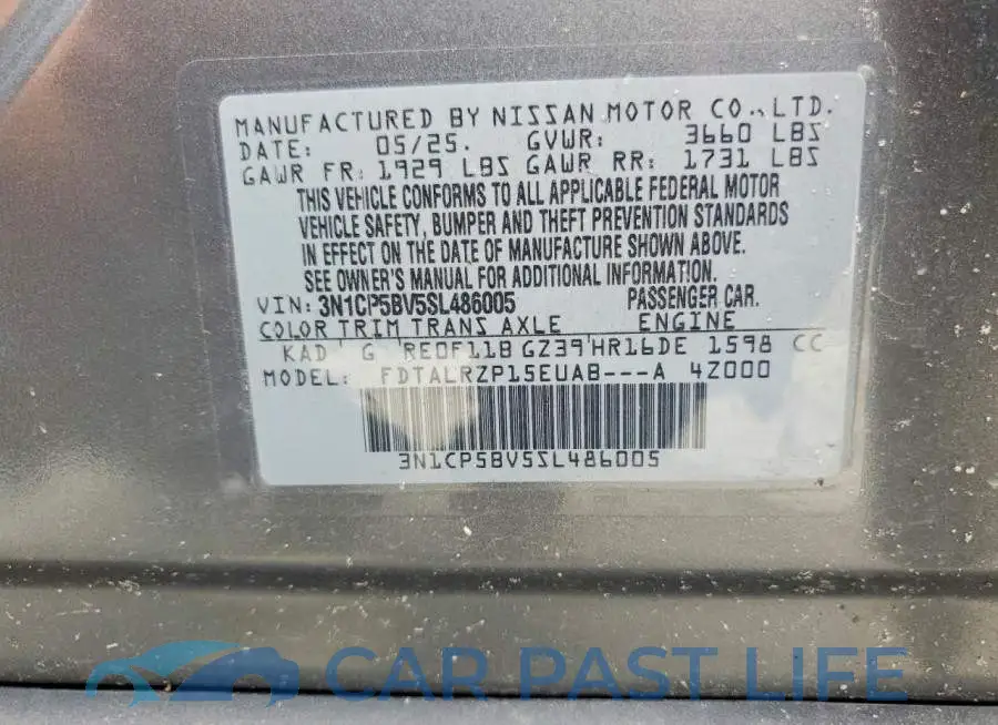 3N1CP5BV5SL486005# 12