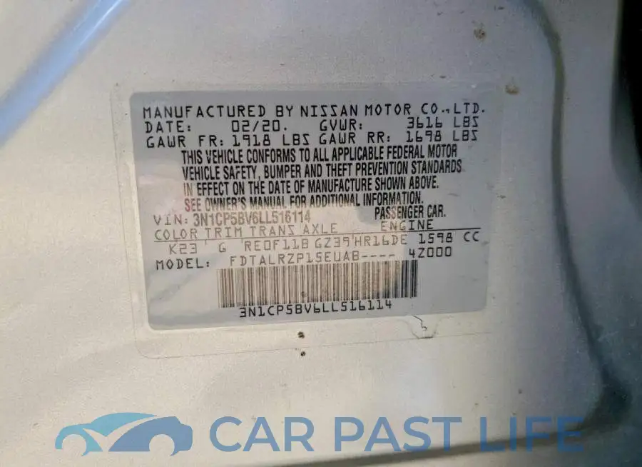 3N1CP5BV6LL516114# 12