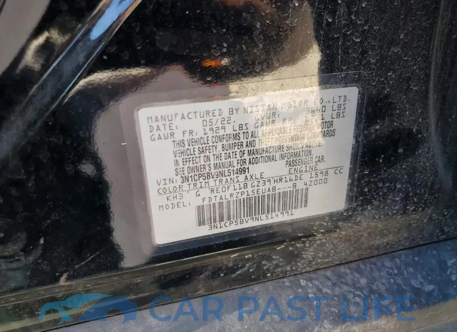 3N1CP5BV9NL514991# 12