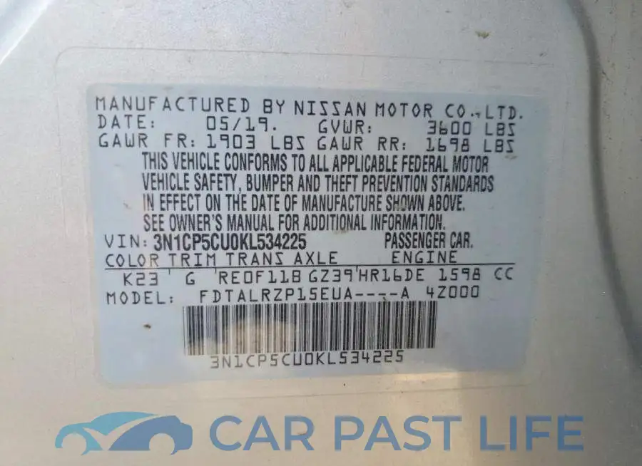 3N1CP5CU0KL534225# 12